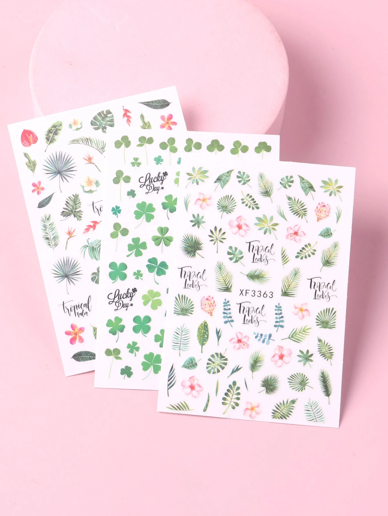 3sheets leaf print nail art sticker shein usa