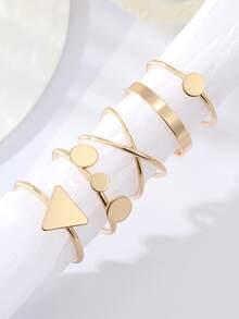 5 piezas Anillo con diseño geométrico