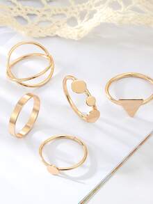 5 piezas Anillo con diseño geométrico