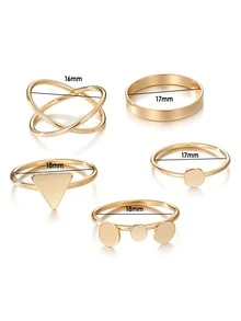 5 piezas Anillo con diseño geométrico