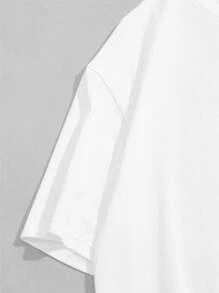 Manfinity Hypemode 男士日文和人像圖案T恤 - 白色 - 查看 3