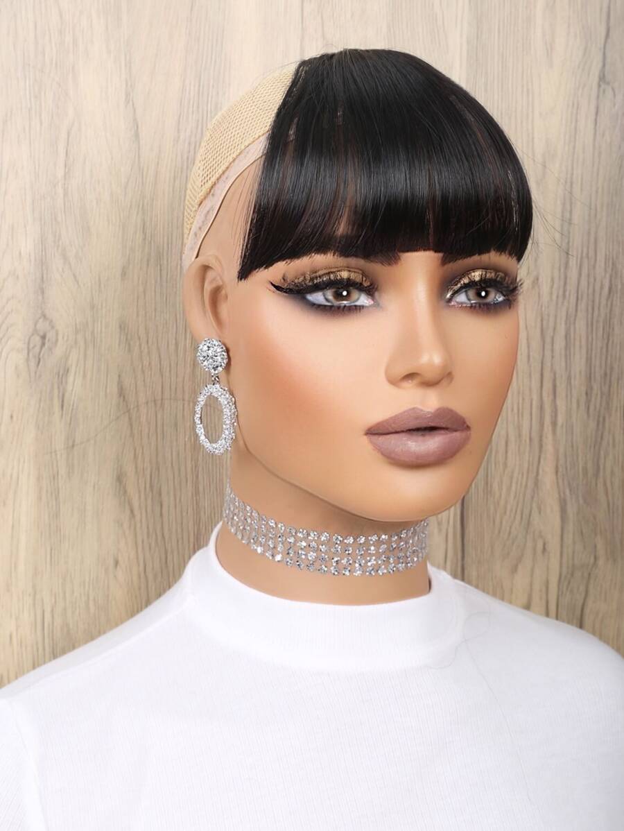 夾片前合成纖維劉海不附帶鬢角 - 黑色 - 查看 1