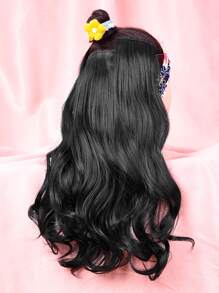 3pcs Natural Long Curly Synthetic Hair Extension - Black - View 4