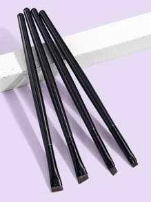 MAANGE 4件套专业眉刷套装，柔软纤维材质，方便携带，旅行必备，化妆刷套装，化妆刷组合，化妆刷套装，全套化妆工具，化妆刷套装，化妆套装，化妆刷礼盒 - 黑色 - 查看 1