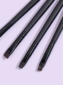 MAANGE 4件套专业眉刷套装，柔软纤维材质，方便携带，旅行必备，化妆刷套装，化妆刷组合，化妆刷套装，全套化妆工具，化妆刷套装，化妆套装，化妆刷礼盒 - 黑色 - 查看 4