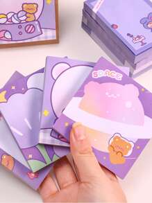 4入組卡通圖案隨機便簽 - 彩色 - 查看 4