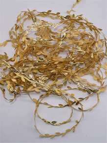 1pc Artificial Leaf Vine, 5M Gold Metallic Polyester Vine String, For Home Background Decoration, Party Supply,Fake Plants,Fall Decor,Room,Desk,Garden Decor,Room Decoration Stuff - Gold - View 3