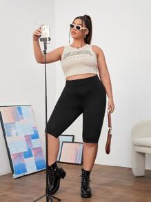SHEIN SXY Plus Solid High Stretch High Waist Leggings