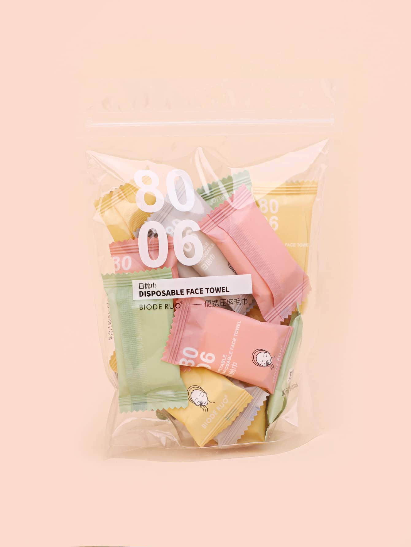 BIODE RUO 壓縮毛巾，20片迷你平板電腦一次性便攜式面巾，柔軟壓縮手巾，便攜式壓縮硬幣紙巾，適合旅行、露營、遠足、運動、美容院、家庭手巾和其他戶外活動 - 白色 - 查看 1