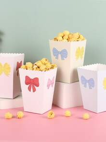 5 piezas Caja con estampado de lazo de color al azar palomitas de maíz - Multicolor - Ver 1