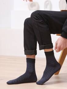 8雙男士幾何圖案中筒襪 - 彩色 - 查看 7