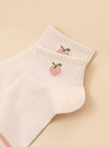 5雙桃子樣式短襪 - 彩色 - 查看 7