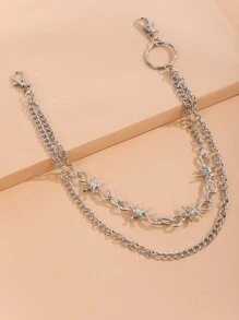 男士荆棘装饰多层裤链夏季、学校秋冬配饰万圣节服装，适合青少年、青年、男士、休闲、户外、运动、度假、毕业礼物、生日、日常穿着