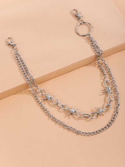 سلسلة بنطلون مزينة بالأشواك متعددة الطبقات للرجال، إكسسوارات للخريف والشتاء، بدلة هالوين مناسبة للمراهقين والشباب والرجال، للاستخدام اليومي والرياضي والخارجي والعطلات والتخرج والأعياد