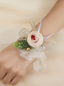 Flower Decor Wrist Corsage - Multicolor - View 1