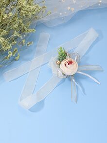 Flower Decor Wrist Corsage - Multicolor - View 2