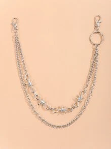 男士荆棘装饰多层裤链夏季、学校秋冬配饰万圣节服装，适合青少年、青年、男士、休闲、户外、运动、度假、毕业礼物、生日、日常穿着