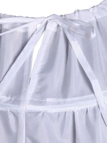 1 件白色荷叶边下摆衬裙，含 6 股线，女士秋季服装 - 白色 - 查看 3