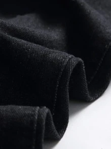 ROMWE MEN Hombres Jeans desgarro - Negro - Ver 3