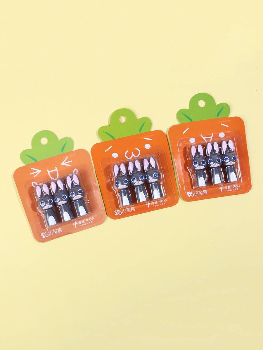 3 cái Mũ Bút Chì Thiết Kế Thỏ - Nhiều màu - Xem 1