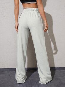 Quần thể thao nữ Dây kéo Túi Chia Lá thư - Màu Xám nhạt - Xem 2