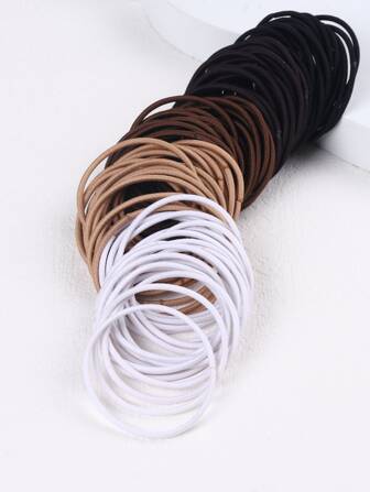 Elastici per capelli basic in stile coreano da ragazza da 100 pezzi, elastici e resistenti, adatti alla vita quotidiana