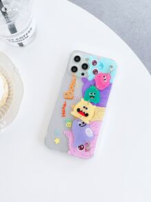 卡通怪獸鏈式手機殼，適用於 iPhone 15 14 13 12 11及三星 S24U，S24+，S24，S23U，S23+，S23S，防震 - 彩色 - 查看 2