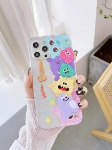 卡通怪獸鏈式手機殼，適用於 iPhone 15 14 13 12 11及三星 S24U，S24+，S24，S23U，S23+，S23S，防震 - 彩色 - 查看 3