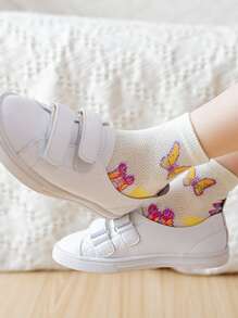 5pairs Toddler Girls Bướm in Crew Socks - Nhiều màu - Xem 3