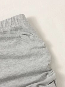 SHEIN 女孩褶邊雜灰色半身裙