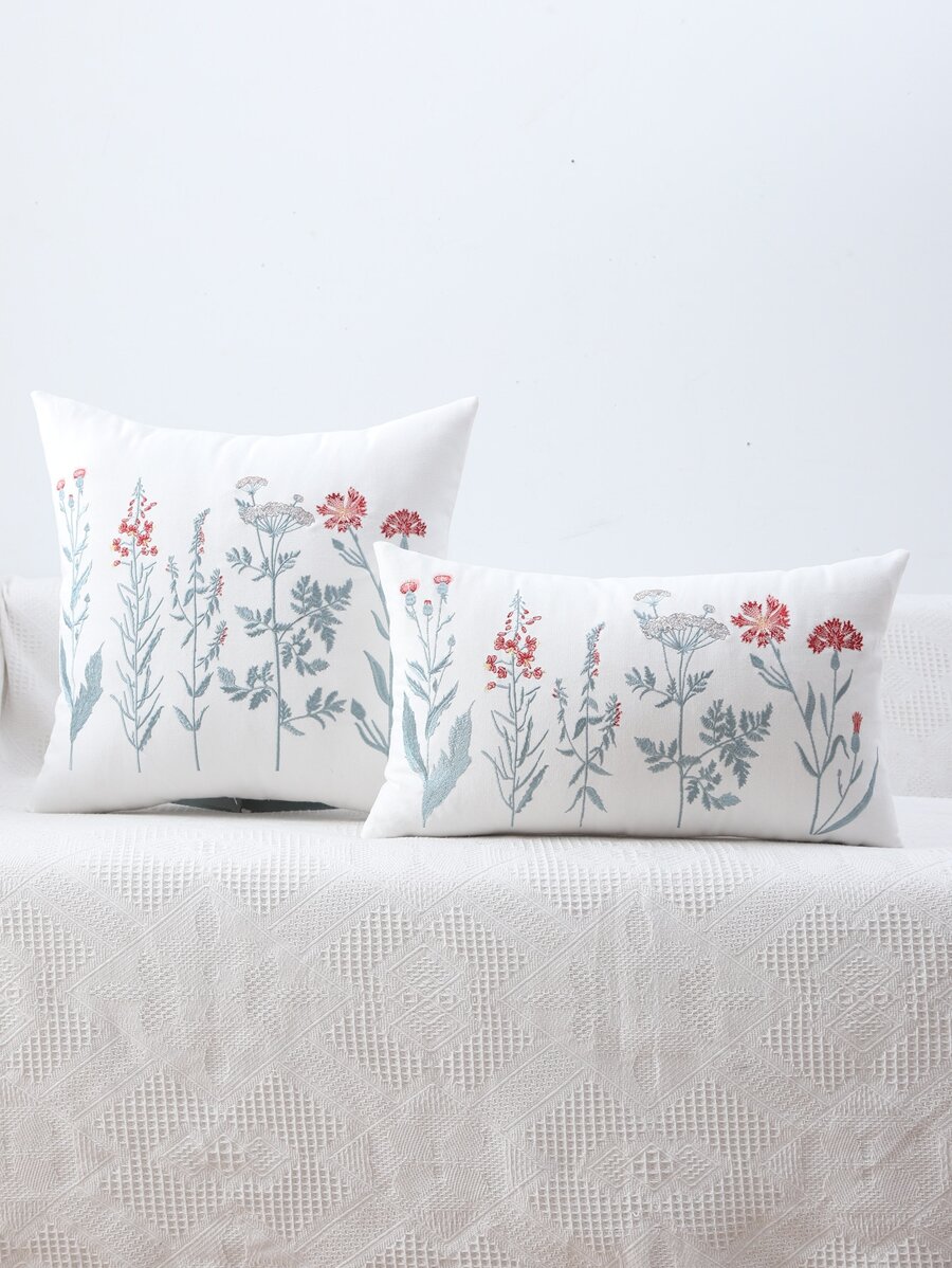 Emboidery Wildflower Cushion Cover Without Filler - Multicolor - View 1