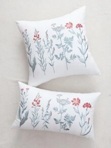 Emboidery Wildflower Cushion Cover Without Filler - Multicolor - View 5