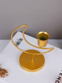 1pc Moon Design Candle Holder - Gold - View 4