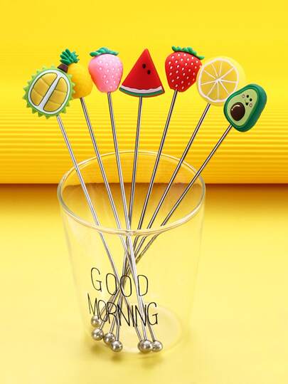 1pc Fruit Decor Random Stirring Spoon