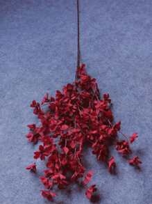 1pc Artificial Long Stem Apple Blossom Flower For Wedding Or Party Decoration, Valentine Day, Gift Gifts Birthday Graduation - Burgundy - View 3