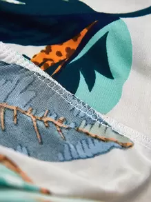 1 Vỏ bọc ghế sofa đàn hồi bằng lụa sữa in hình rừng mưa nhiệt đới tối giản, thích hợp cho bốn mùa - Nhiều màu - Xem 9