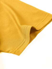 Manfinity Hypemode Hombres Camiseta con cordón con capucha bajo irregular - Amarillo - Ver 3