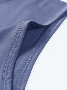 Manfinity Hypemode Men Drawstring Hooded High Low Hem Tank Top - Navy Blue - View 3
