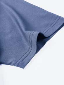 Manfinity Hypemode Hombres Camiseta con cordón con capucha bajo irregular - Neblina azul - Ver 3