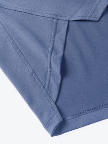 Manfinity Hypemode Hombres Camiseta con cordón con capucha bajo irregular - Neblina azul - Ver 5