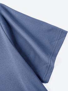 Manfinity Hypemode Hombres Camiseta con cordón con capucha bajo irregular - Neblina azul - Ver 6