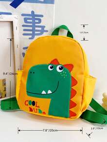 Niños Mochila con estampado de dibujos animados y letra - Amarillo - Ver 4