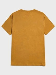 ROMWE MEN Guys Letter Tropical Graphic Tee