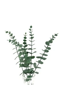 5 片人造桉树叶，带霜的绿叶茎，适用于花瓶、家庭聚会、婚礼装饰、户外 DIY 花卉墙饰、假植物、秋季装饰、房间、书桌、花园装饰、房间装饰用品、情人节、生日毕业礼物、花园装饰、户外植物、园艺、假花