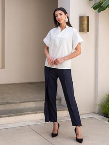 MOTF PREMIUM Top ribete fruncido - Blanco - Ver 3