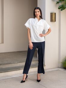 MOTF PREMIUM Top ribete fruncido - Blanco - Ver 6