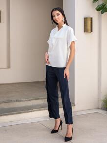 MOTF PREMIUM Top ribete fruncido - Blanco - Ver 7