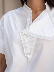 MOTF PREMIUM Top ribete fruncido - Blanco - Ver 8