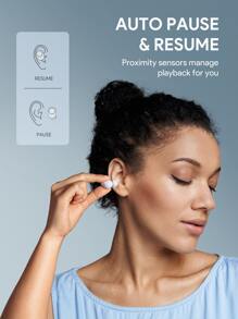 AUKEY True Wireless Earbuds with Wireless Charging Case - White - View 3