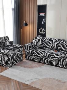 1入組圖案印花沙發套和1入組靠墊套不附帶墊芯 - 彩色 - 查看 4